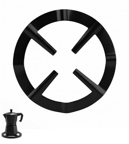 QIHAWN Heavy Duty Cast Iron Moka Pot Stand, Gas Hob Ring Reducer Trivet | Heavy duty cast iron moka pot stand, stable wobble-free design, gas hob ring reducer, suitable for moka pots, pans & woks