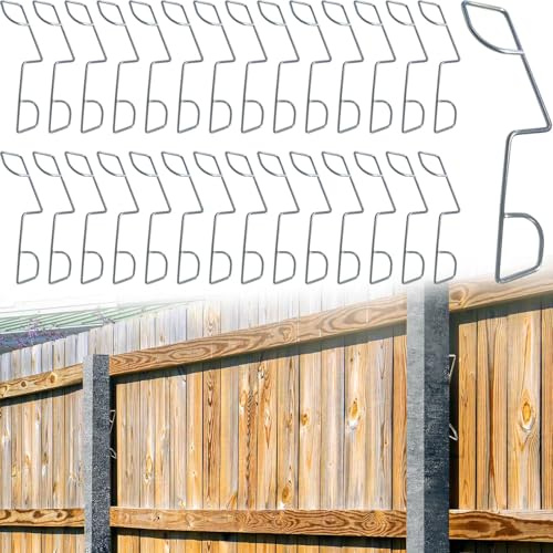 50Pcs Panel Clips Fence Wedges to Stop Rattling and Banging Durable Stainless Steel Grips for 12 Fences Garden Wind Protector Storm Proof Security Clips