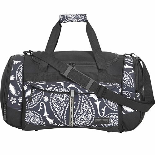 KEANU Sporttasche Adventure Damen Herren ** Viele Fächer z.B. Schuhfach, Seitentaschen, Vordertasche ** 45 Liter Fitness Tasche Sport Sauna Tasche Reisetasche Handgepäck (Black Bandana)