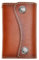ZLYC Genuine Leder Two Buttons Key Geldbeutel Card Holder Key Case Keychain Schlüsselmäppchen (Braun),S