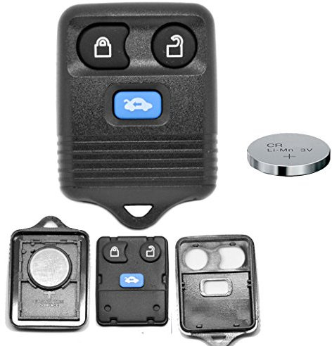 Auto Schlüssel Funk Fernbedienung 1x Gehäuse 3 Tasten + 1x CR2032 Batterie für Ford