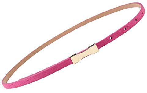 YiyiLai Ceinture Ultra-fine Chic pour Femme en Cuir Imité Décorative Ajustable Rose/Rouge