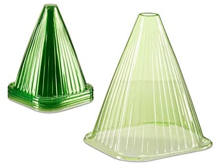 Relaxdays Set de 96 Mini invernaderos para Plantas, Protección contra el frío, Caracoles y Aves, PVC, Verde