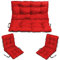 SuperKissen24. Sitzkissen Bankkissen Bankauflage - 100x50 cm und Rückenlehne 100x60 cm mit 2er 48x96 cm Stuhlkissen Set - Outdoor und Indoor - rot