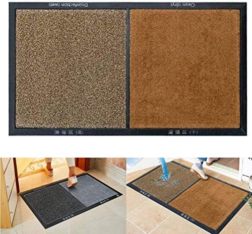 Bprtcra Tappetino Disinfettante per Scarpe, Tappetino Antibatterico, Zerbino DIngresso Antiscivolo, Tappeto Asciugapassi per Casa Ristorante Hotell Entrata Interno da Esterno (45 x 89 cm -Marrone)