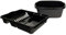 Rectangular Washing Up Bowl With Large Dish Drainer Plastic Kitchen Sink Tidy Plate Holder - Mid-night Black (Darkish Grey)