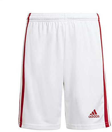 adidas Jungen Squadra 21 Shorts, White/Team Power Red, 9-10 Years