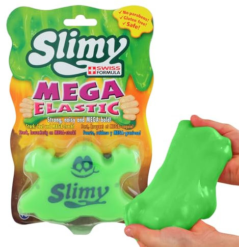 SLIMY Mega Elastic 150g - Original Mega Slime Spielmasse für Kinder, Spielspaß mit superdehnbarem Schleim in der Original Slimy Dose, elastische Spielknete (Spielzeug ab 3 Jahre), Farbe:Grün