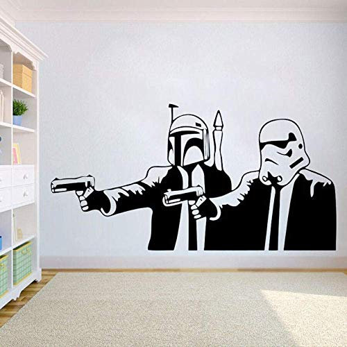Wandaufkleber,Filmposter Wandaufkleber Abnehmbare Pulp Fiction Star Wars Wandtattoos Film Star Wars Poster Wohnkultur Tapete 82X42Cm