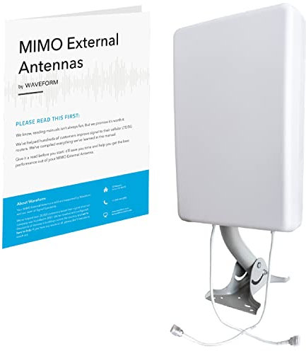 Waveform 2x2 MIMO Panel Antenna | 4G and 5G Compatible Modem, Router, Gateway and Hotspot Antenna Kit | Compatible with EE, Three, O2, and Vodafone