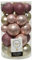 ETC 30er Set Kugelmix PVC mit Weihnachtskugeln Baumschmuck bruchfester Christbaumschmuck (puderrosa/samtpink/Perle)