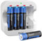 Hixon lithium aa battery with Charger,3500mWh High-Capacity AA Rechargeable Battery,Constant 1.5V rechargeable battery aa(4AA Battery+Charger)