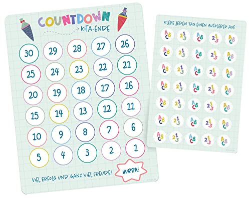 Folat 66082 Countdown-Kalender Schulanfang - 23,5 x 18 cm