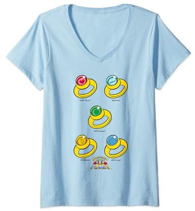 Captain Planet Rings of Power T-Shirt mit V-Ausschnitt