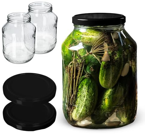 KADAX 2st 2,5L Einmachgläser mit Schraubdeckel fi100mm für Gurken, Kombucha, Kimchi | Konservengläse weite Öffnung zum Einlegen, Fermentieren, Einmachglas zum Einlegen, Einkochgläser, Gurkenglas