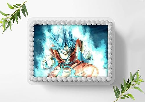 Für den Geburtstag ein Tortenbild, Rechteckig A4, Zuckerbild mit dem Motiv: Dragonball, Essbares Foto für Torten,Tortenaufleger - 0893z