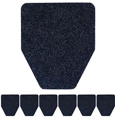 Tapetes para orinales comerciales antideslizantes y antideslizantes para hombres, baño, oficina, color gris oscuro, paquete de 6 para baño, inodoro, lavable a granel (17.7 x 20.5 pulgadas)