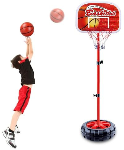 Kinder Basketball Hoop Stand Set Höhe Einstellbare Mini Basketball Tor Spielzeug mit Ball Netz und Pumpe,Tragbare Basketball Schießen Training Spielen Innen- und Outdoor Sport Spielzeug Geschenk