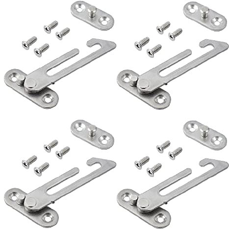 4 Stück Fensterbegrenzungsschnäpper, Edelstahl, Kindersicherung, Fenstersicherung, Kindersicherung, Sicherheitsschlösser für UPVC-Fenster (Rechtshänder)