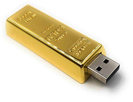Onwomania Goldbarren Edel aus Metall Funny USB Stick 8 GB USB 2.0 Speicherstick USB-Datenträger