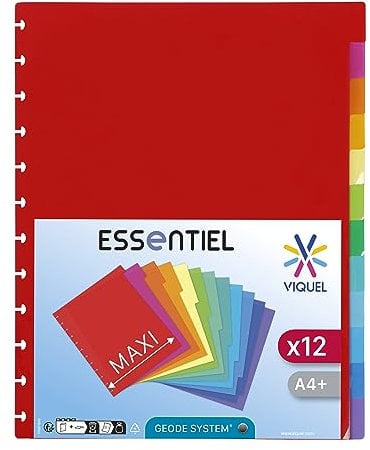 Viquel - Lot de 12 Intercalaires Maxi A4 avec perforation spéciale pour porte vues GEODE à pochettes amovibles