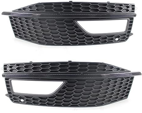 XENITE Frontstoßstange Nebelscheinwerfer Lampengitter passend für Audi A4 B8 S4 S-line Facelift 2012-2015 A4 B8 S4 S-line Autozubehör Nebelscheinwerfer Zubehör.,C-Black