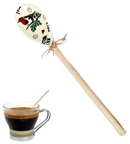 JINGAN Cucchiai di legno divertenti - Cucchiai di legno per cucinare e servire - Utensili da cucina natalizi, Cucchiaio di decorazione di cucchiaio da cucina, cucchiai da degustazione in legno
