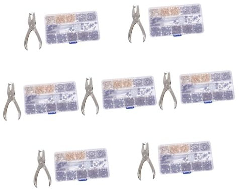 NUOBESTY 7 Sätze Doppelseitige Nieten Schraubbolzen zarte Kleidernieten Dekor werkzeug Nieten für Kleidungsstücke Nieten mit einer Zange Lederwaren schmücken Lieferungen Rostfreier Stahl