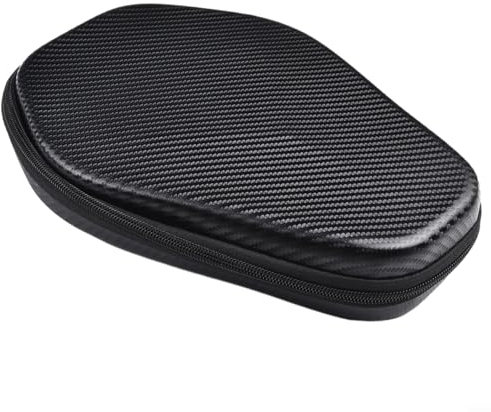CWOQOCW Wasserdichte Pingpong-Paddel-Aufbewahrungstasche, funktional und langlebig, EVA-Verbundstoff, hält 2 Schläger, belüftete Netztasche (schwarz)