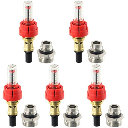 URPIZY Underfloor Heating Manifold Flow Meter/Regulator, Flow Meter Underfloor Heating Distributor Water Heating Oil Heating Flow Meter DN25(5 Set)