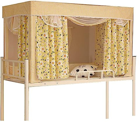 Schlafsaal-Etagenbett-Vorhang, Verdunkelungsvorhang, Einzelbett, Zelt-Vorhang, Studenten-Schattierungsstoff, Betthimmel, Moskitonetz, Studentenschlaf-Privatsphäre (Farbe: Gelb, Grö
