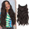 FESHFEN Secrets Haare Extensions Lange Gewellt Haarverlängerung Invisible Secret Haarextension Synthetik Haare Unsichtbarem Haarteile für Frauen Schokoladenbraun Gemischt Dunkelbraun 50 cm