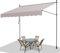 Jiubiaz Tenda da sole da balcone con manovella, tenda da sole senza foratura, regolabile in altezza, larghezza 200 cm, resistente ai raggi UV, protezione solare, retrattile manuale, colore beige
