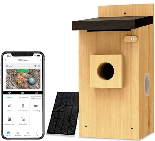 Vogelhaus Mit Kamera, Vogelhauskamera Für Familien, Intelligente 4-Megapixel-Vogelhauskamera Mit Solarbetrieb, Bewegungserkennung, Beobachten Sie Das Nisten Und Schlüpfen Von Vögeln In Echtzeit