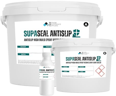 RMS Supaseal Antislip – Textured Clear Epoxy Resin UV Resistant Sealer | High-Build Protective Coating for Concrete, Wood, Tile & Natural Stone | Ideal for Garage, Decking, Workshop & Warehouse Floors