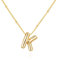 VCCKNB JEWELRY Initialen-Halsketten für Frauen und Mädchen, 14 Karat vergoldet, Buchstaben-Anhänger-Halskette von A-Z, Monogramm-Halsketten, Alphabet-Anfangsschmuck, zierliche, trendige (Gold-K)