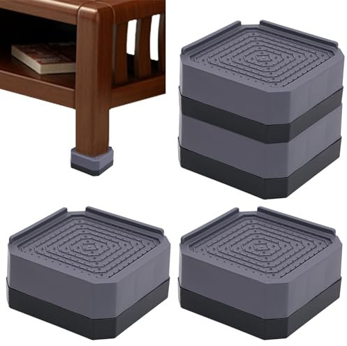 JJQHYC 4 Pièces Rehausseurs de Meubles, 4 cm de rehausseurs pour Machine à Laver, Table, canapé, Chaise et Bureau, rehausseurs de Chaise carrés Anti-dérapants pour Pieds de Meubles