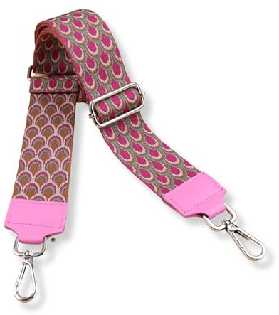 Blade Taschengurt - Verstellbarer Schultergurt für Taschen - Austauschbare Taschengurte für Damen - Taschengurt, 5 cm breit - Gurt für Bauchtaschen - Taschenriemen mit silbernen Schnallen-Rosa-11