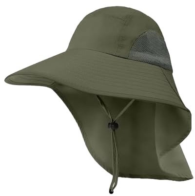Sombrero de Ancho Brim Hombre Ajustable Gorro Pescador Plegable Sombrero de Pescador Sombrero Montaña Protectora UV para Pesca Camping Caza Senderismo Exteriores Safari