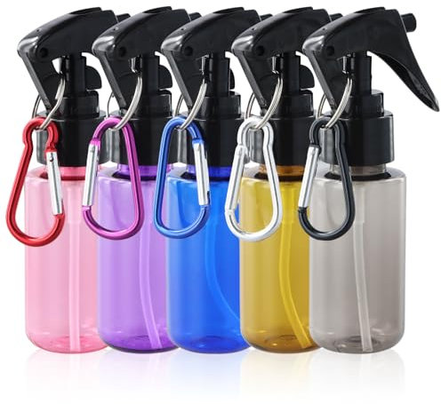Dokeno 5 Stücke Sprühflasche 60ml,Kleine Sprühflasche，Wassersprühflasche,Zerstäuber Sprühflasche,Alkoholsprühflasche,Reisegröße,für Körperpflege Flüssigkeit Kosmetik,Blumen, Haare, Reinigung