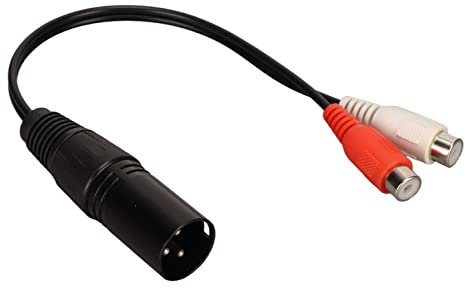 Yosoo Health Gear XLR Male to 2x R CA Female Adapter Y Splitter Cable, 3 PIN 0.6 Feet Microphone to Double R CA Plug Cable Noise Reduction Sound Cord Adapter for Mixers Power Amplifiers