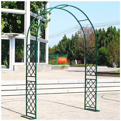 250cm hoch Rosenbogen Metall Gartenbogen Hochzeitsbogen Spalier Torbogen Pergola Rankhilfe Rankgitter freistehend Pflanzbogen 180cm 200cm 260cm 310cm 350cm Breite(Green,200x250cm)