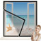 Fliegengitter Fenster Insektenschutz Fliegenvorhang 110x130cm Schwarz, vorhang für BalkonFenster TerrassenFenster Wohnzimmer KellerFenster