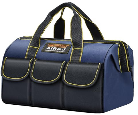 AIRAJ 14 Petit Sac à Outils, Organisateur de Sac à Outils Multi-Poches Avec Tissu 600D, Léger et Facile à Transporter, Large Bouche Ouverte Sacs à Outils Pour La Maison, Le Travail, Le Bricolage