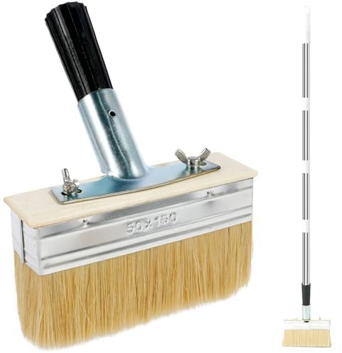 67inch Decking Paint Brush Deck Stain Applicator with Long Handle Block Staining Brushes Decking Brush for Woodstain, Oil, Decking Paint, Decking Stain, Deck Coating, Fence Wall Furniture (170x14.2cm)
