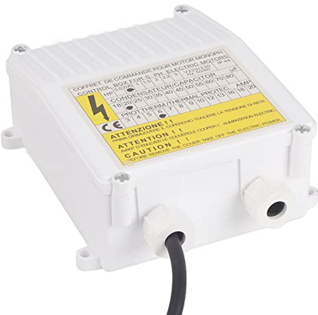 Pump Control Box, Pumpensteuerung, Tiefbrunnenpumpen schaltbox, Integrierte Wärmeschutz-Leistungsschaltersteuerung, Tragbare Wasserpumpen für Tiefbrunnen-Tauchpumpen (1100W