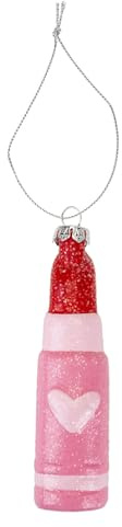 VFM e-Store - Christmas Tree Decoration Glitter Lipstick Ornament X 1 Stocking Filler Xmas Present Celebration Festive Winter Ornaments - 11. 5X2. 6X2. 6cm Lipstick