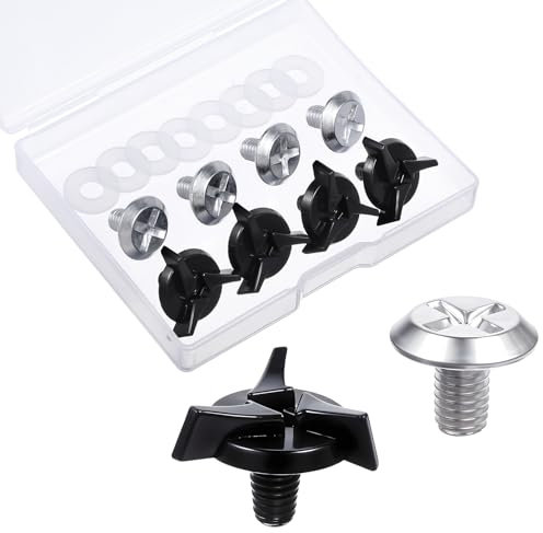 8 Stück Motorradhelm Schrauben Visier Schrauben Helmvisierschrauben Motorrad Helm Ersatzschrauben mit Gummi Unterlegscheiben Visierschraube Motorrad Helm Zubehör Mountainbike Helm Ersatzteile Schwarz