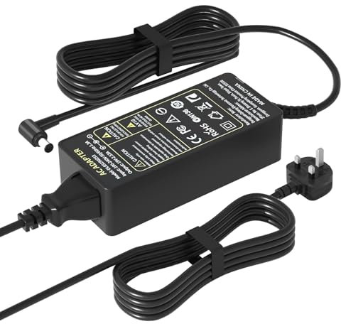 19V DC Power Supply Charger for LG Monitor Electronics 32 27 24 23 22 20 19 LCD LED HD TV Monitor Widescreen Power Adapter Cord