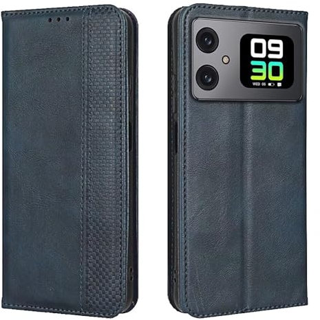 EASSGU Coque pour Smartphone, Compatible with Cubot A20 (6.75 inches), Etui Flip Folio en Cuir PU avec Interrupteur Magnétique, [3 Fentes pour Cartes] [1 Portefeuille] Housse - Bleu